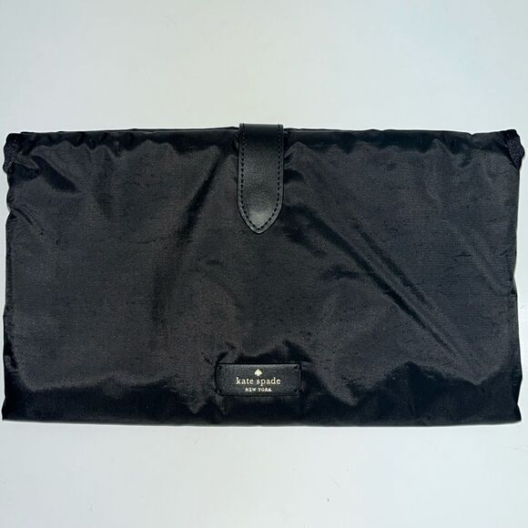 Kate Spade Black Nylon Infant Roll Up Padded Changing Pad w/ Inside Mesh Pockets - Picture 1 of 8
